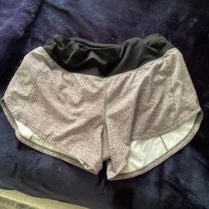 lululemon tall grey speed up shorts